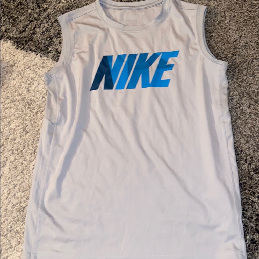 nike boys gray muscle tank